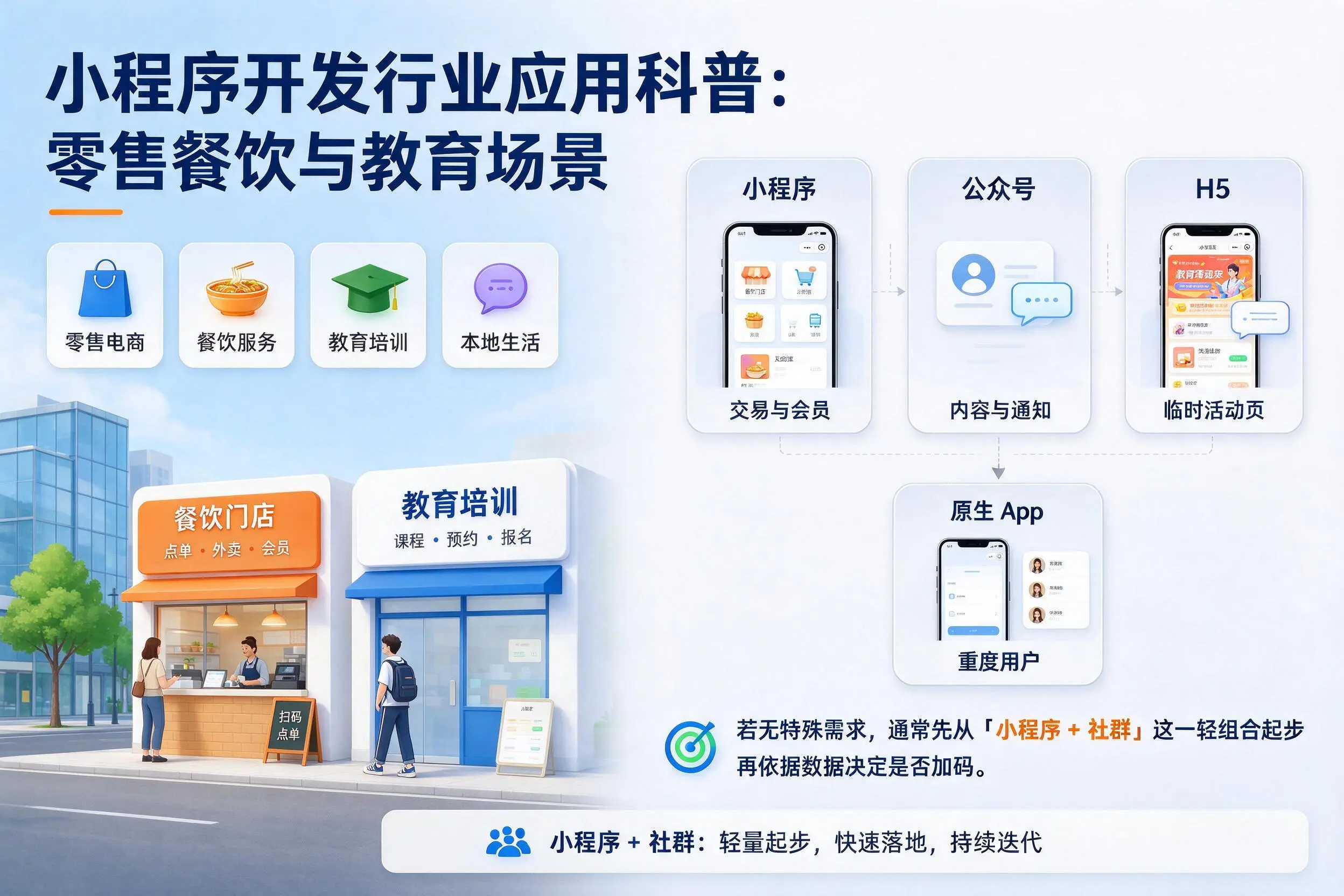 南充小程序开发行业应用科普：零售餐饮与教育场景