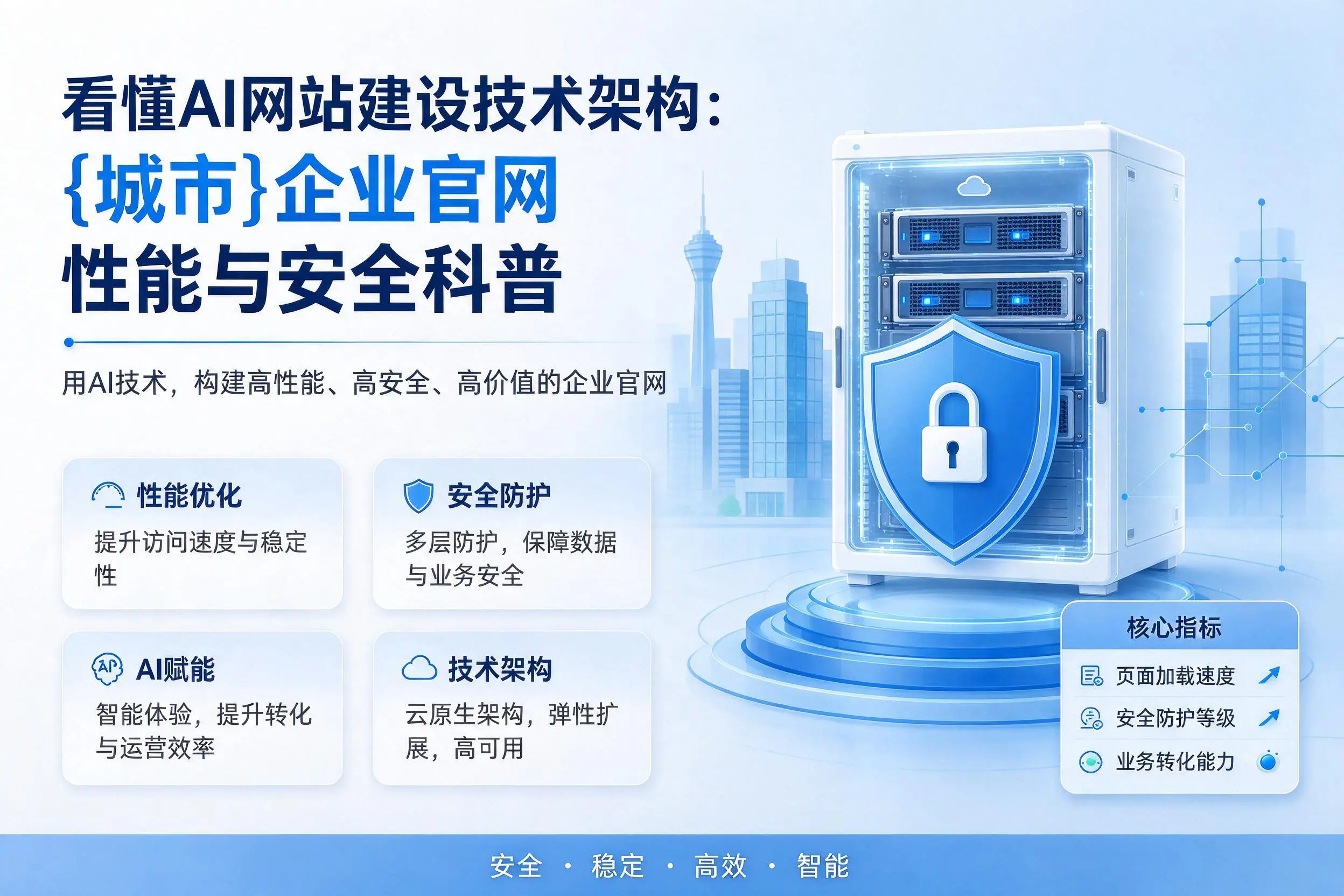 看懂AI网站建设技术架构:南充企业官网性能与安全科普