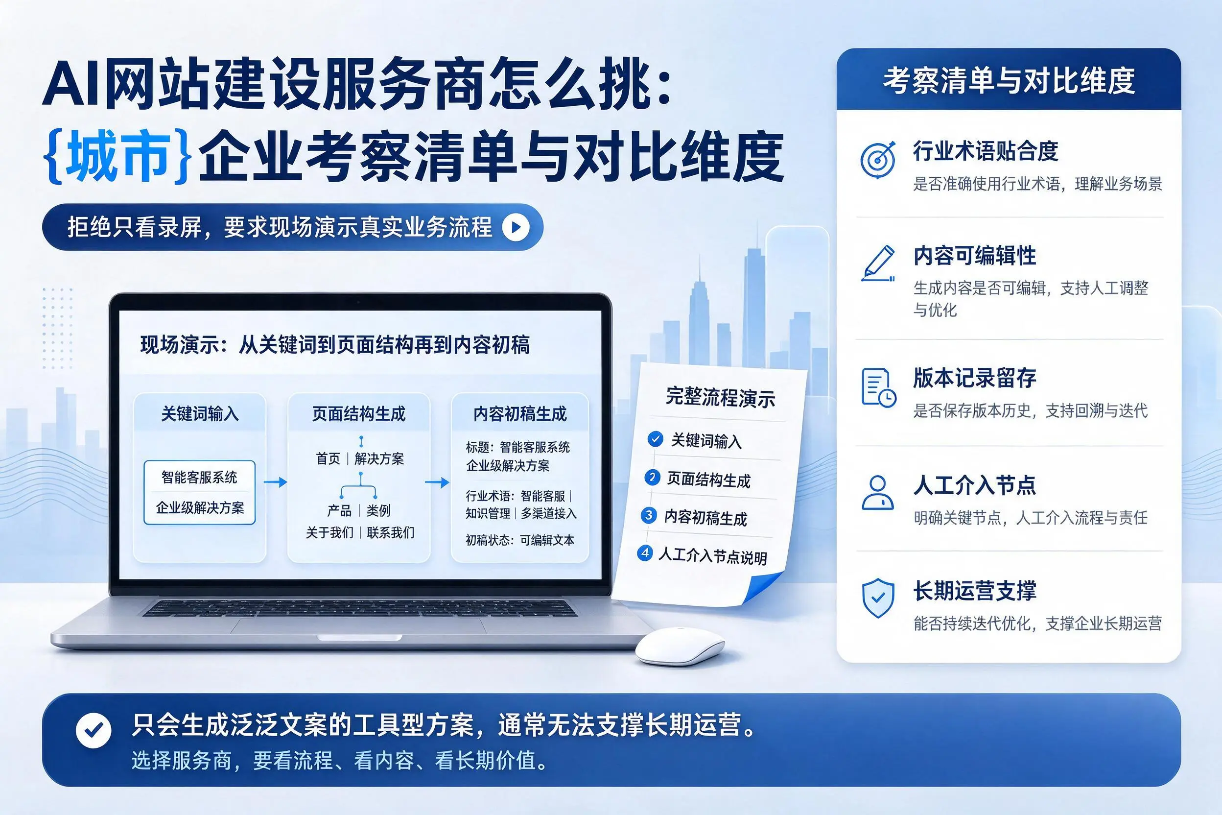 AI网站建设服务商怎么挑:南充企业考察清单与对比维度