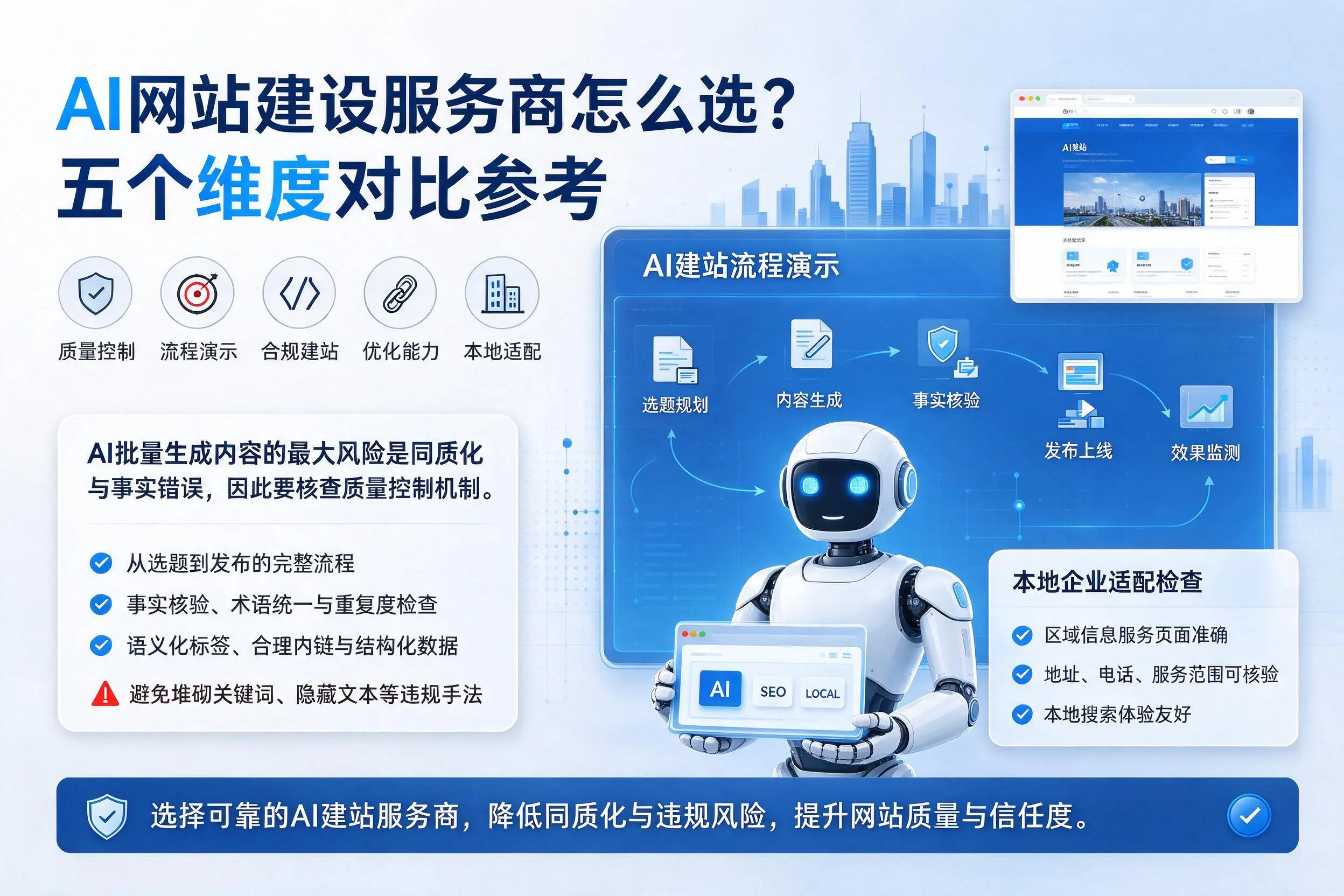 南充AI网站建设服务商怎么选?五个维度对比参考