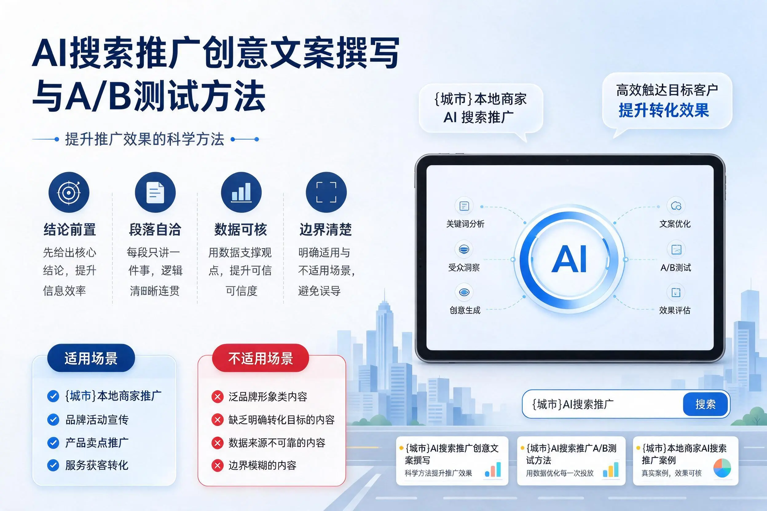 南充AI搜索推广创意文案撰写与A/B测试方法